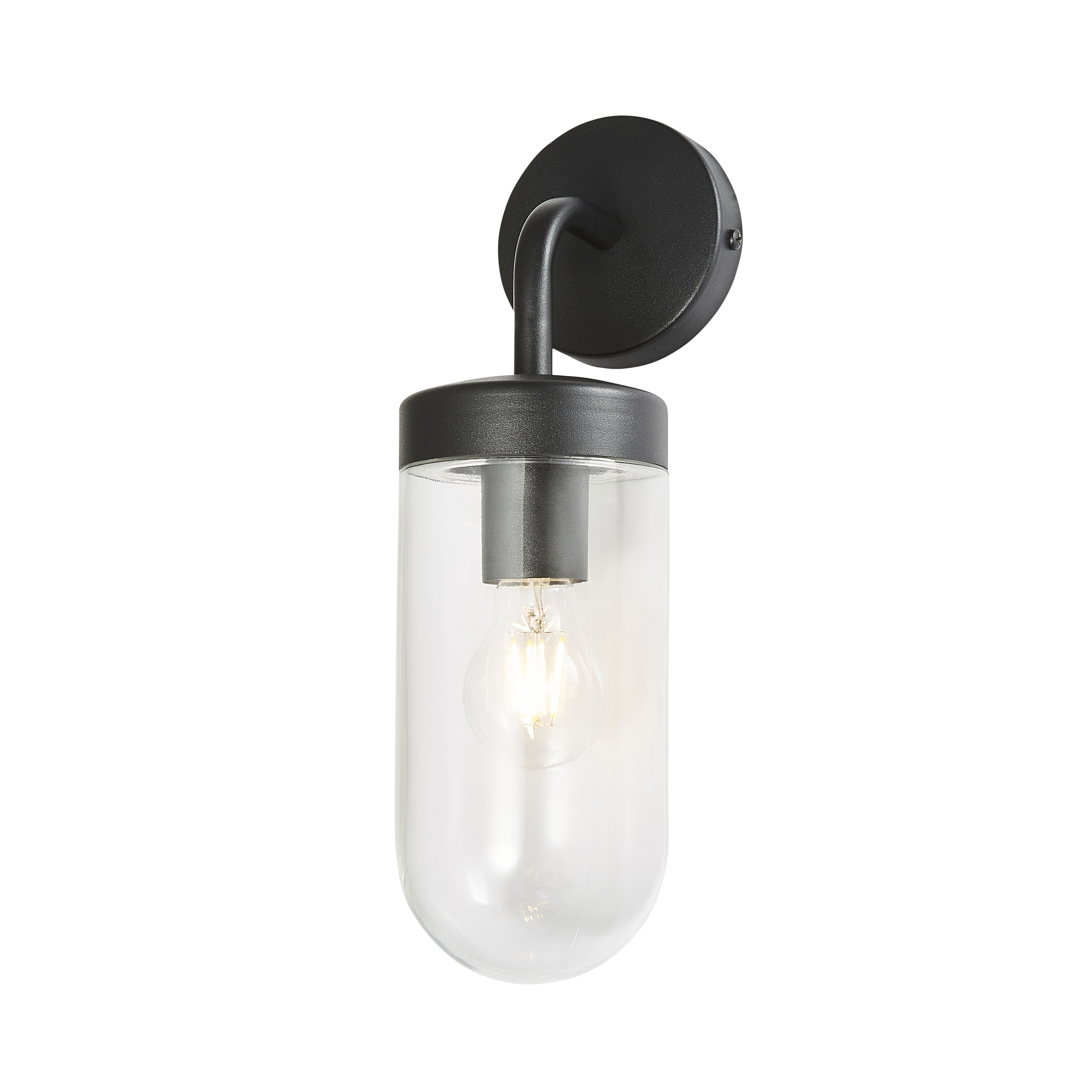 Zinc Mount Fixed Matt Grey Mains-powered Outdoor ON/OFF Wall light (Dia)11cm