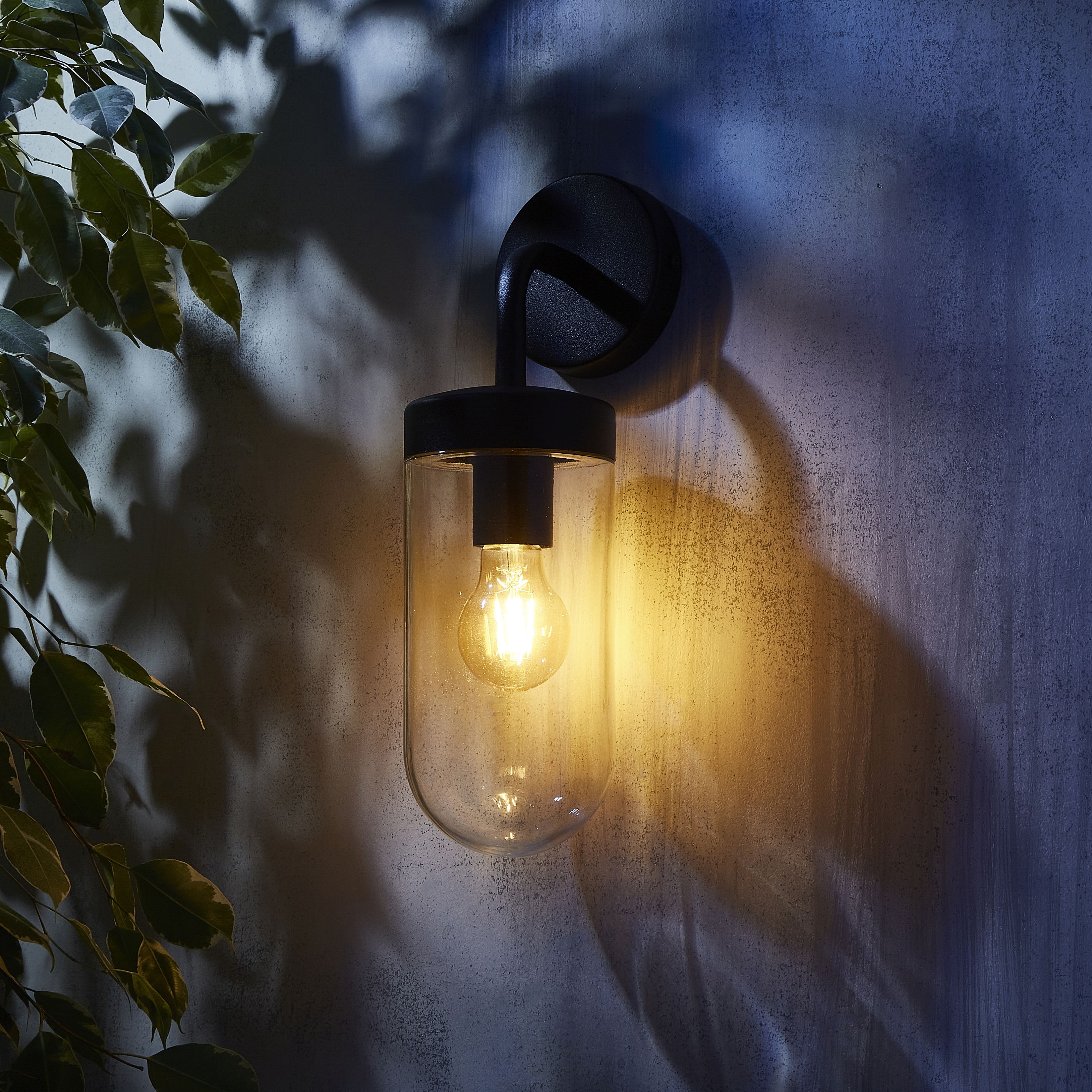 Zinc Mount Fixed Matt Grey Mains-powered Outdoor ON/OFF Wall light (Dia)11cm