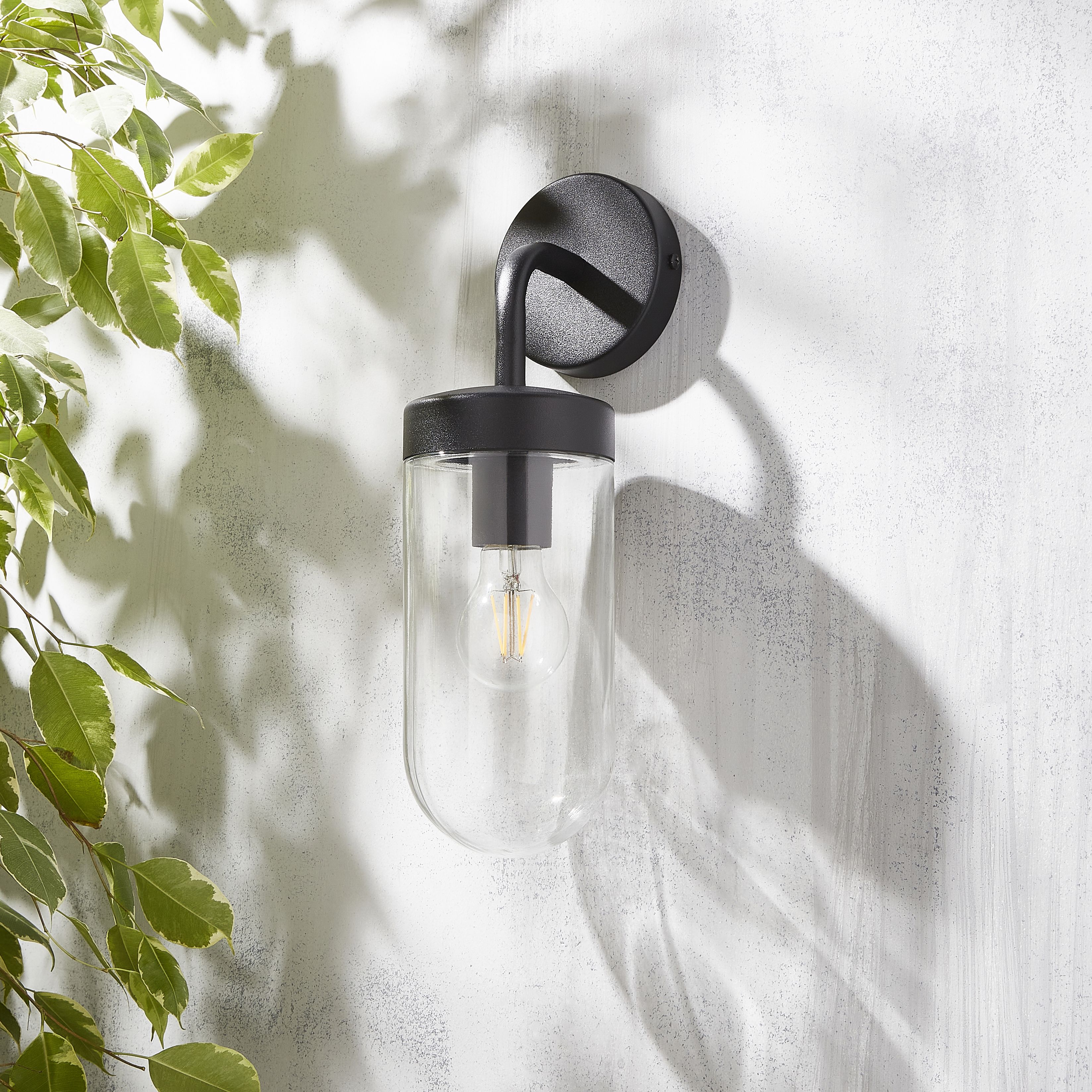 Zinc Mount Fixed Matt Grey Mains-powered Outdoor ON/OFF Wall light (Dia)11cm