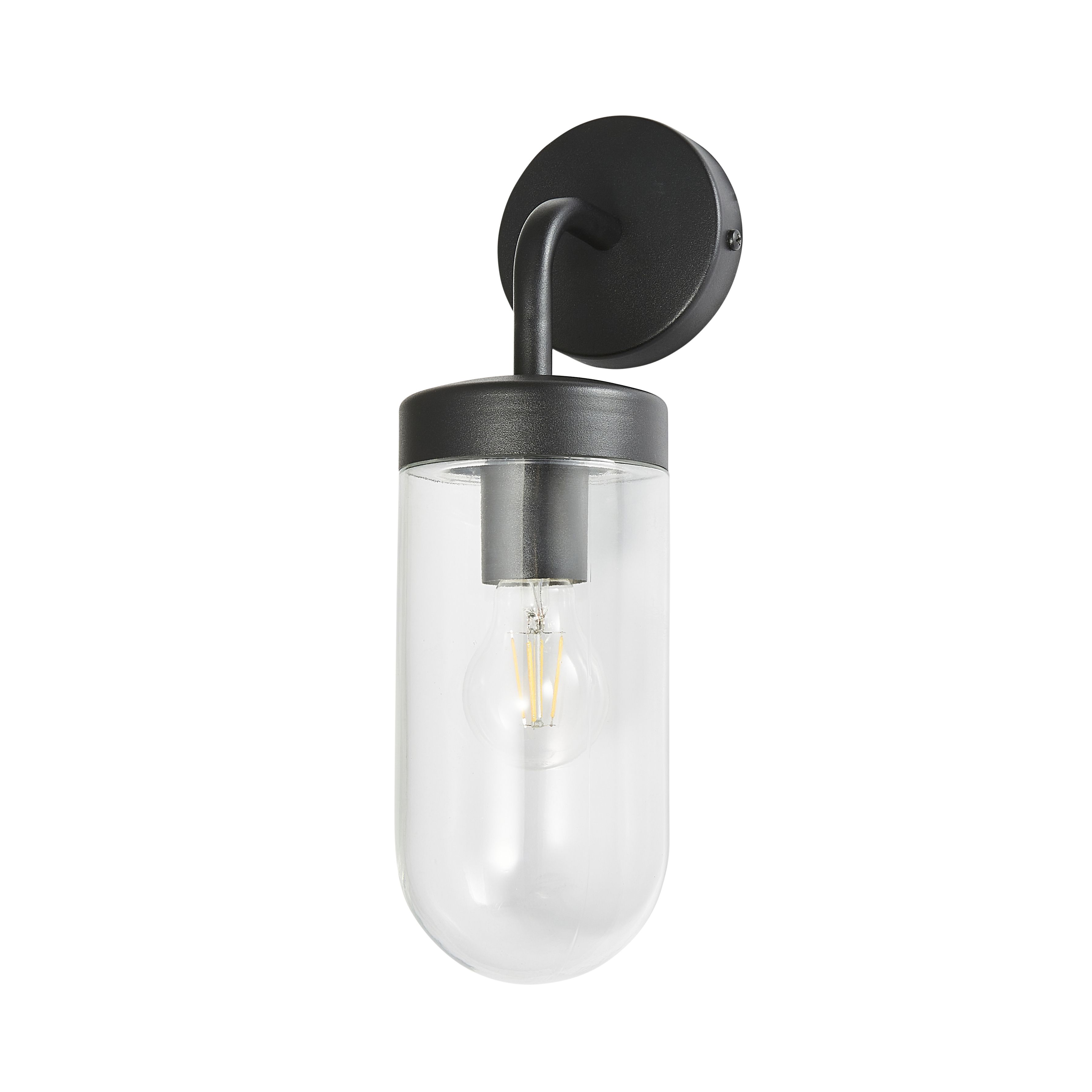 Zinc Mount Fixed Matt Grey Mains-powered Outdoor ON/OFF Wall light (Dia)11cm