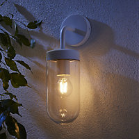 Zinc Mount Fixed Matt Ivory Mains-powered Outdoor ON/OFF Wall light (Dia)15cm