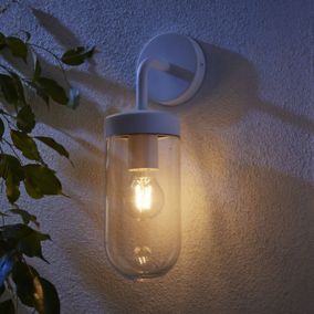 Zinc Mount Fixed Matt Ivory Mains-powered Outdoor ON/OFF Wall light (Dia)15cm