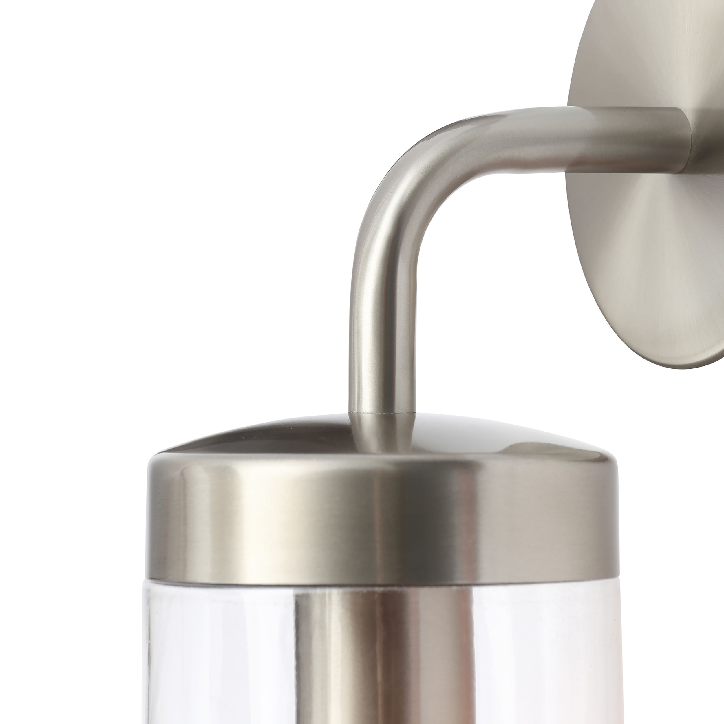 Zinc Mount Fixed Matt Stainless steel effect Mains-powered Outdoor ON/OFF Wall light (Dia)11cm