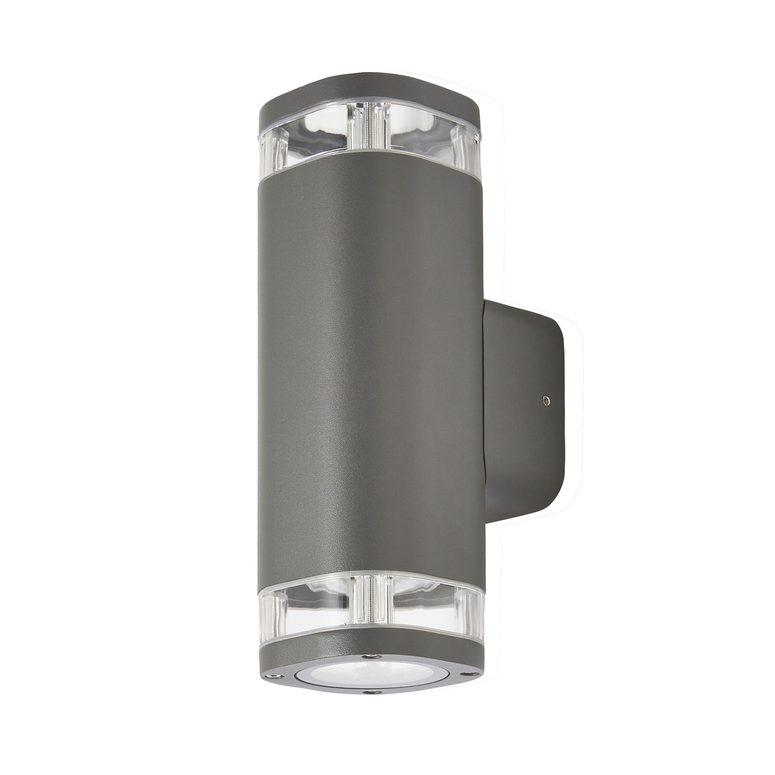 Zinc Palin Fixed Matt Anthracite Mains-powered LED Outdoor ON/OFF Wall light (Dia)9cm