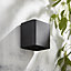 Zinc Pica Fixed Matt Black Mains-powered LED Outdoor Wall light 620lm 37495 (Dia)11cm