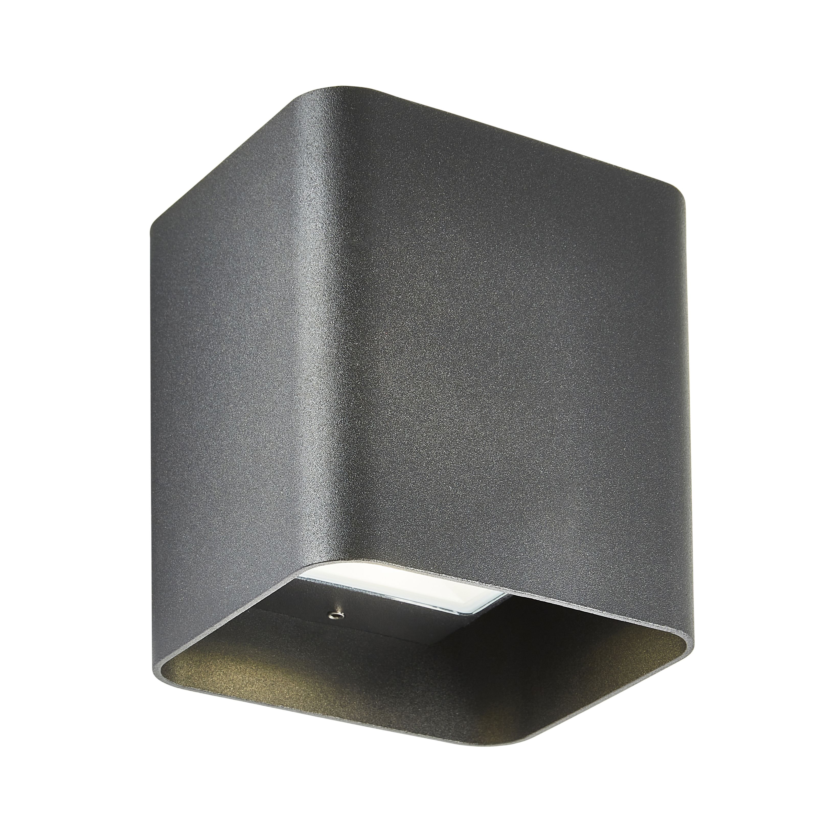 Zinc Pica Fixed Matt Black Mains-powered LED Outdoor Wall light 620lm 37495 (Dia)11cm