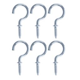 Zinc-plated Extra large Cup hook (L)55mm, Pack of 6