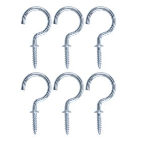 Zinc-plated Extra large Cup hook (L)55mm, Pack of 6