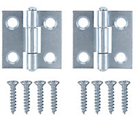 Zinc-plated Metal Butt Door hinge NO87 (L)25mm, Pack of 2