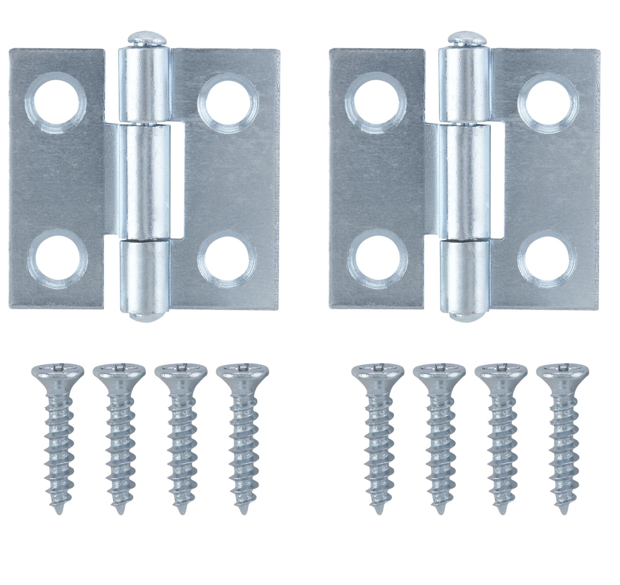 Zinc-plated Metal Butt Door hinge NO87 (L)25mm, Pack of 2