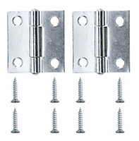 Zinc-plated Metal Butt Door hinge NO88 (L)38mm, Pack of 2