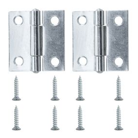 Zinc-plated Metal Butt Door hinge NO88 (L)38mm, Pack of 2