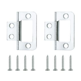Zinc-plated Metal Flush Door hinge N097 (L)38mm, Pack of 2