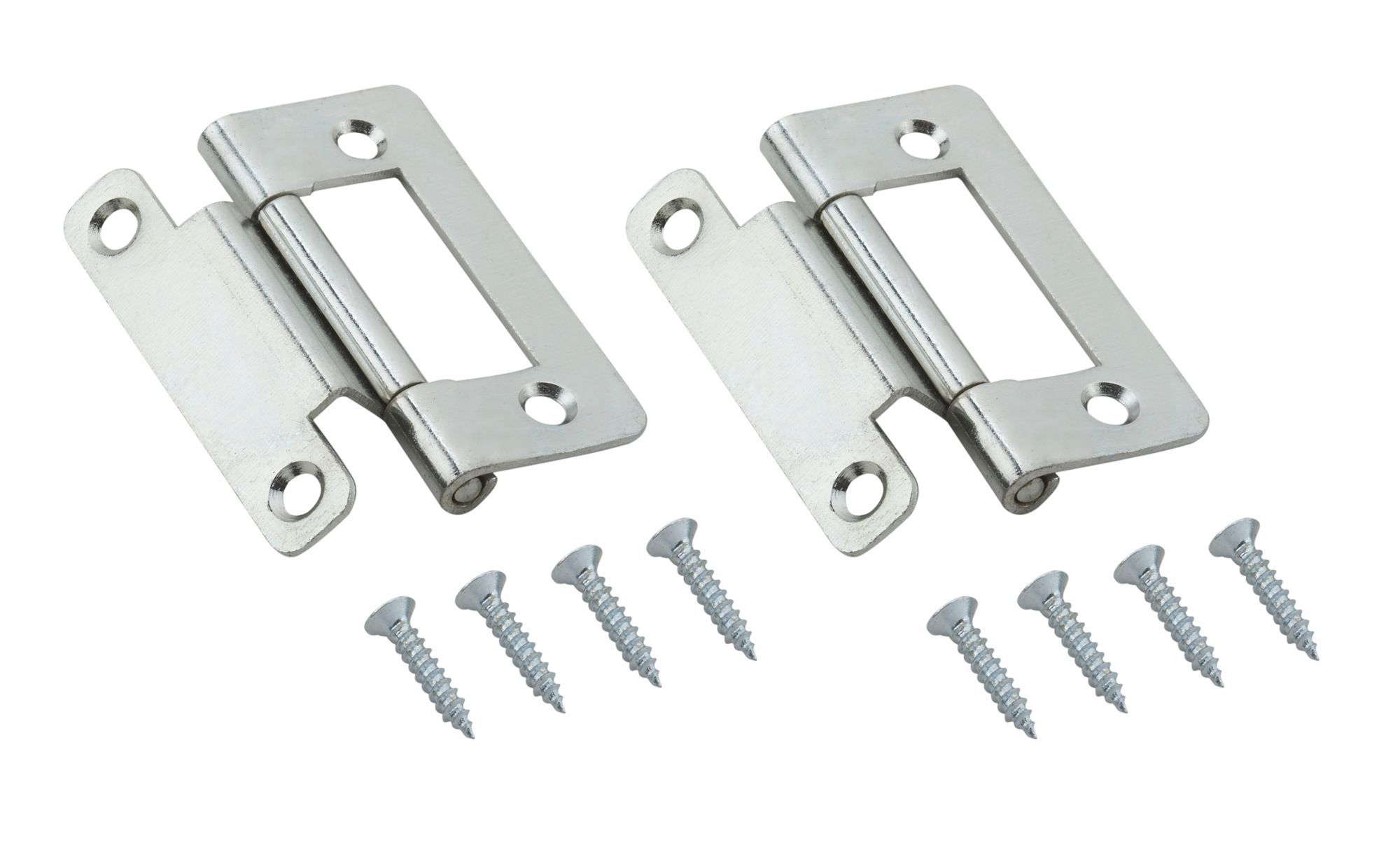 Zinc-plated Metal Flush Door hinge NO98 (L)50mm, Pack of 2
