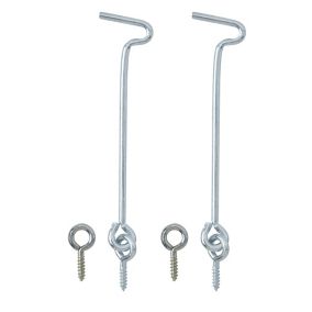 Zinc-plated Metal Gate hook & eye (L)100mm, Pack of 2