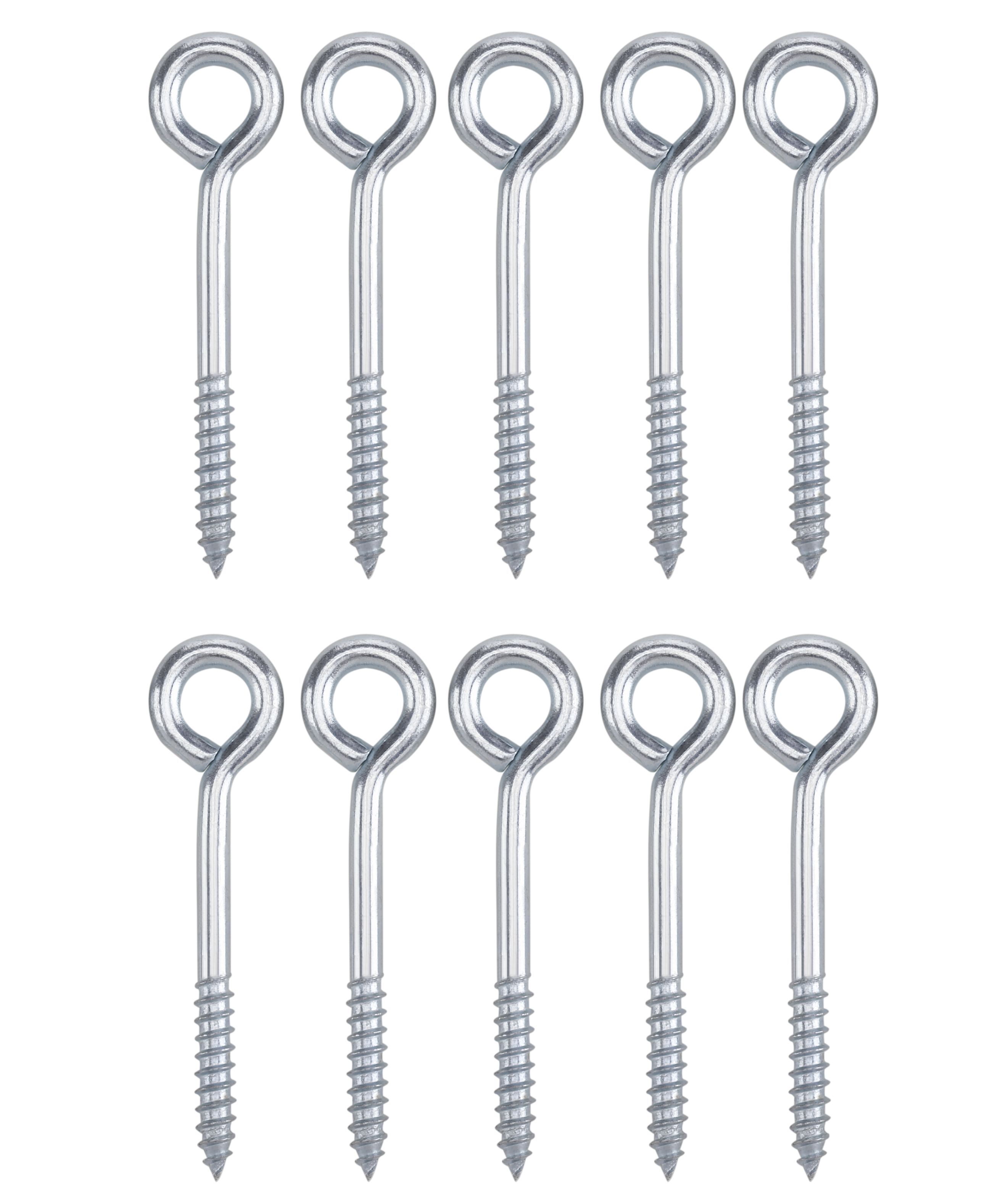 Zinc-plated Metal Medium Screw eye (L)30mm, Pack of 10