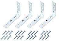 Zinc-plated Mild steel Corner bracket (H)1.5mm (W)76.5mm (L)75mm, Pack of 4