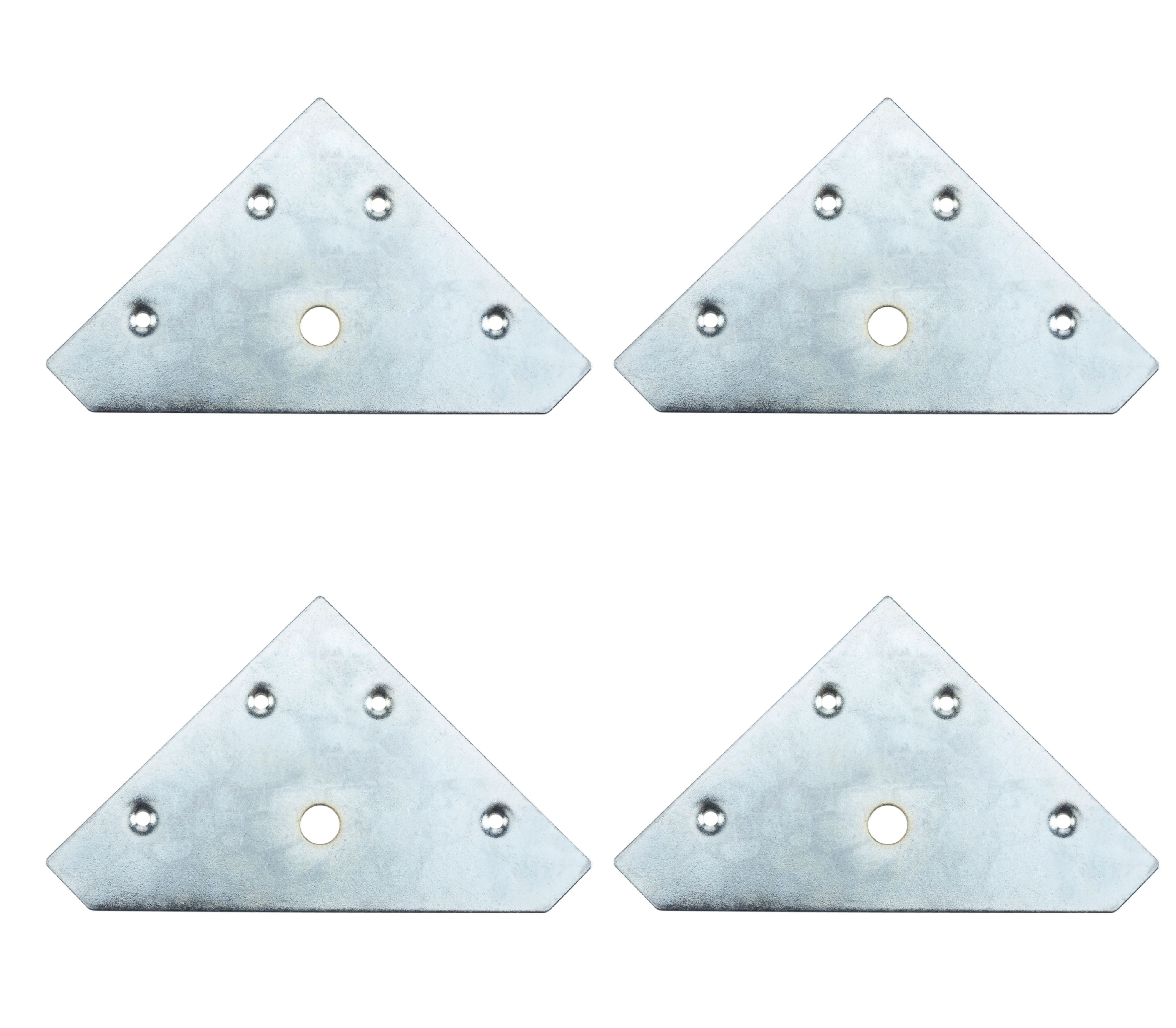 Zinc-plated Mild steel Corner bracket (H)1.5mm (W)82mm (L)82mm, Pack of 4