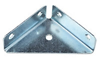 Zinc-plated Mild steel Flanged corner bracket (H)21mm (W)62.5mm (L)62.5mm, Pack of 4