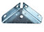 Zinc-plated Mild steel Flanged corner bracket (H)21mm (W)62.5mm (L)62.5mm, Pack of 4