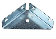 Zinc-plated Mild steel Flanged corner bracket (L)62.5mm, Pack of 4