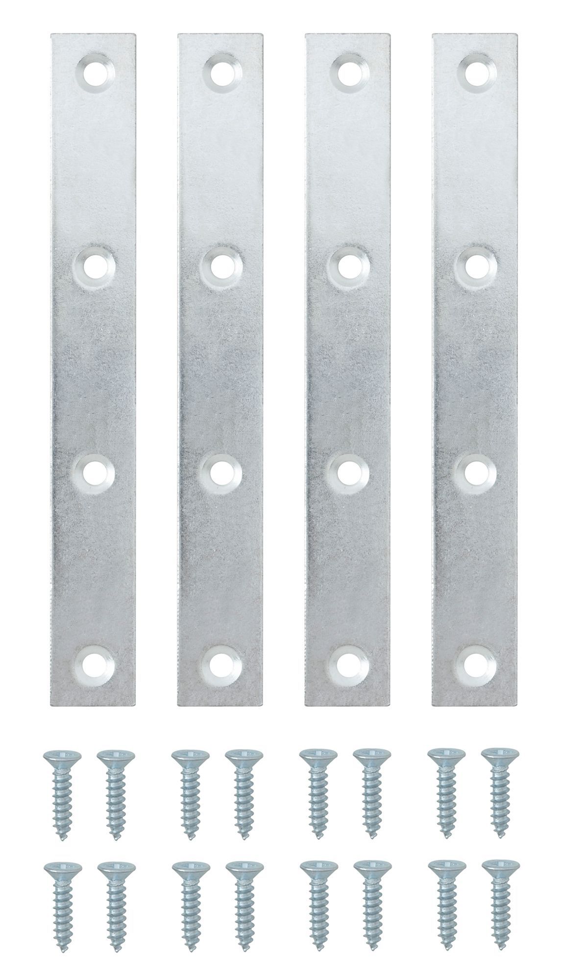 Zinc-plated Steel Mending plate (L)125mm (W)16.2mm (T)1.5mm, Pack of 4