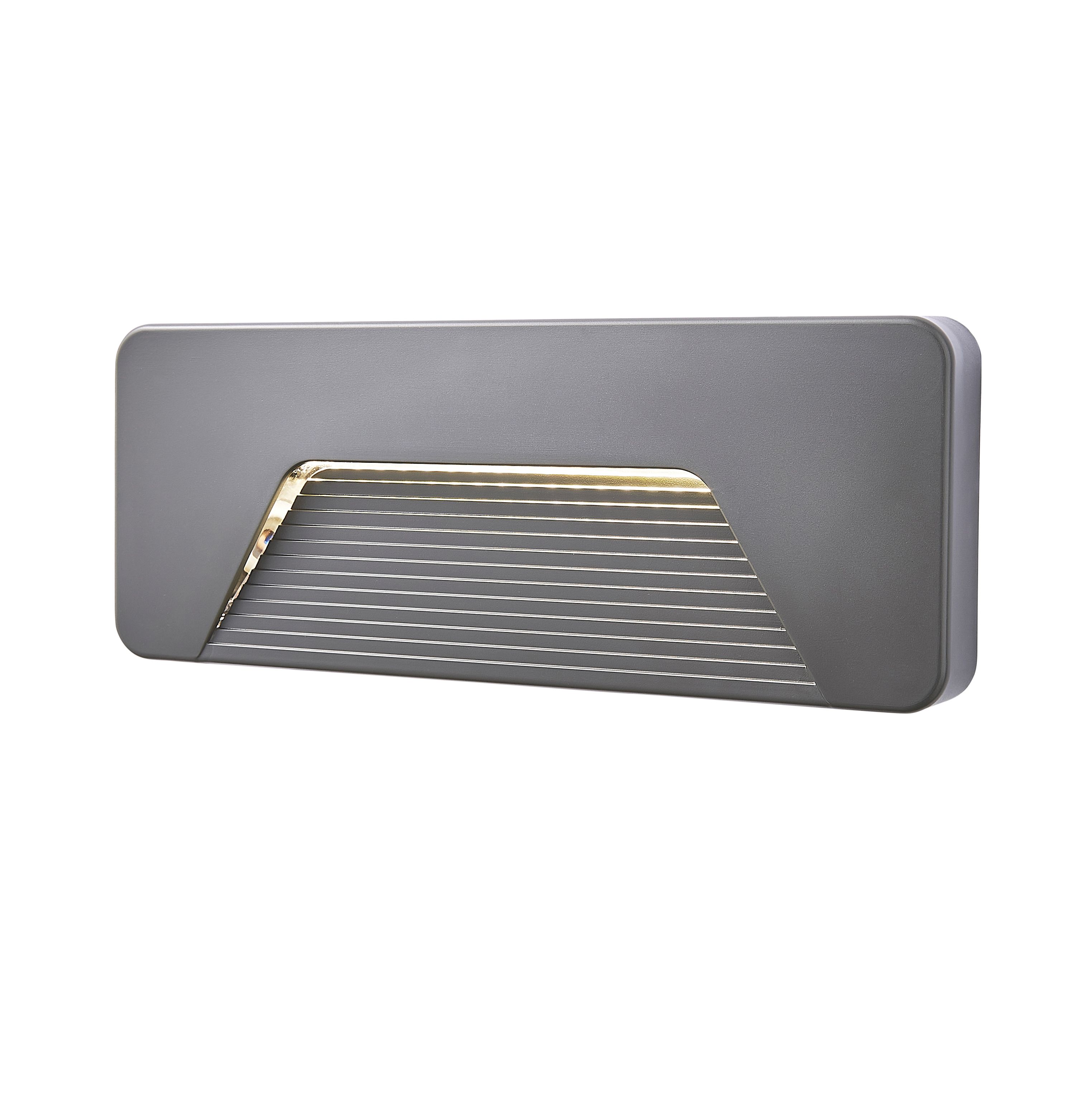 Zinc Soryx Fixed Matt Anthracite Charcoal effect Mains-powered Integrated LED Outdoor ON/OFF Wall light 280lm (Dia)21cm