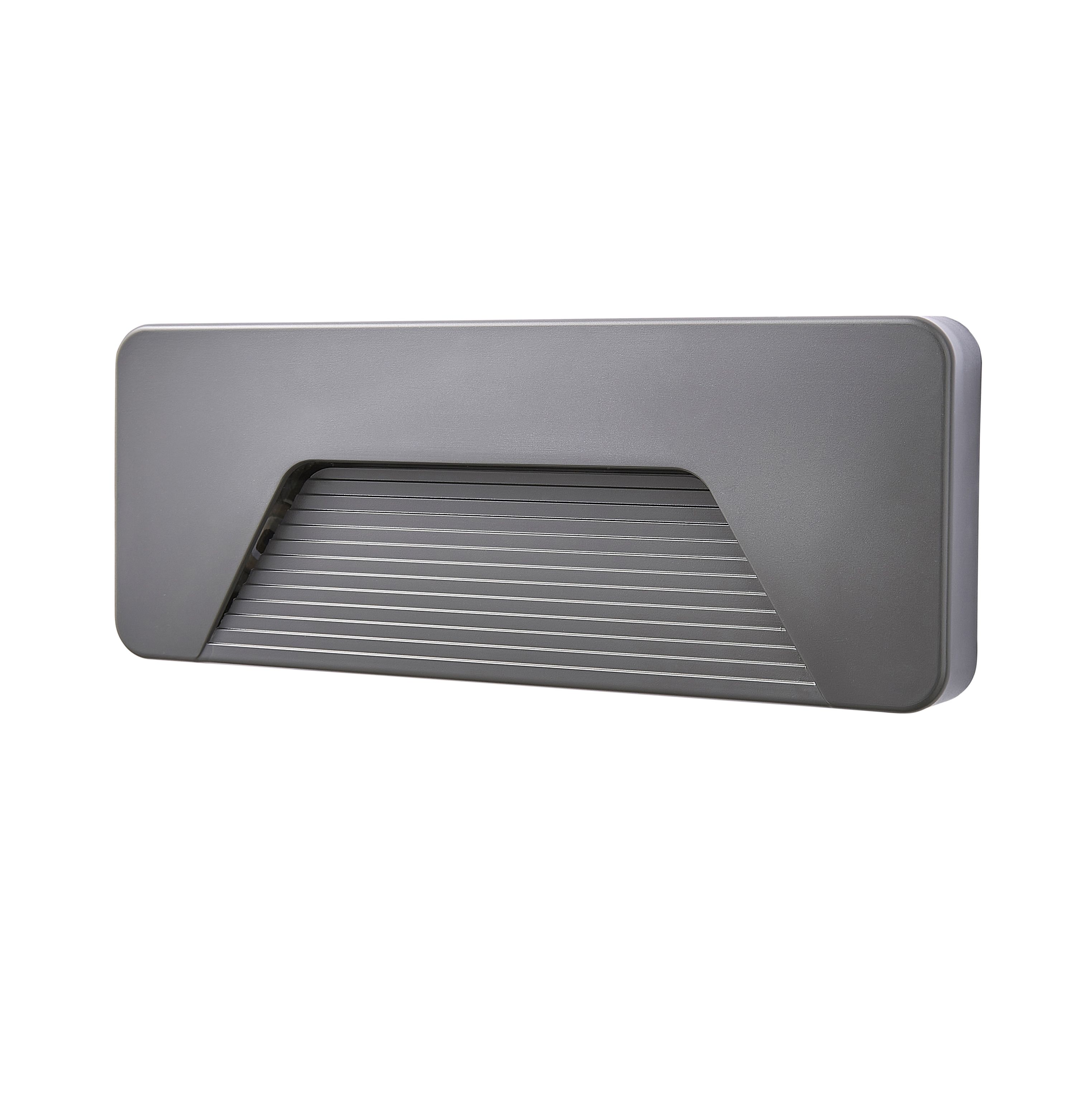 Zinc Soryx Fixed Matt Anthracite Charcoal effect Mains-powered Integrated LED Outdoor ON/OFF Wall light 280lm (Dia)21cm