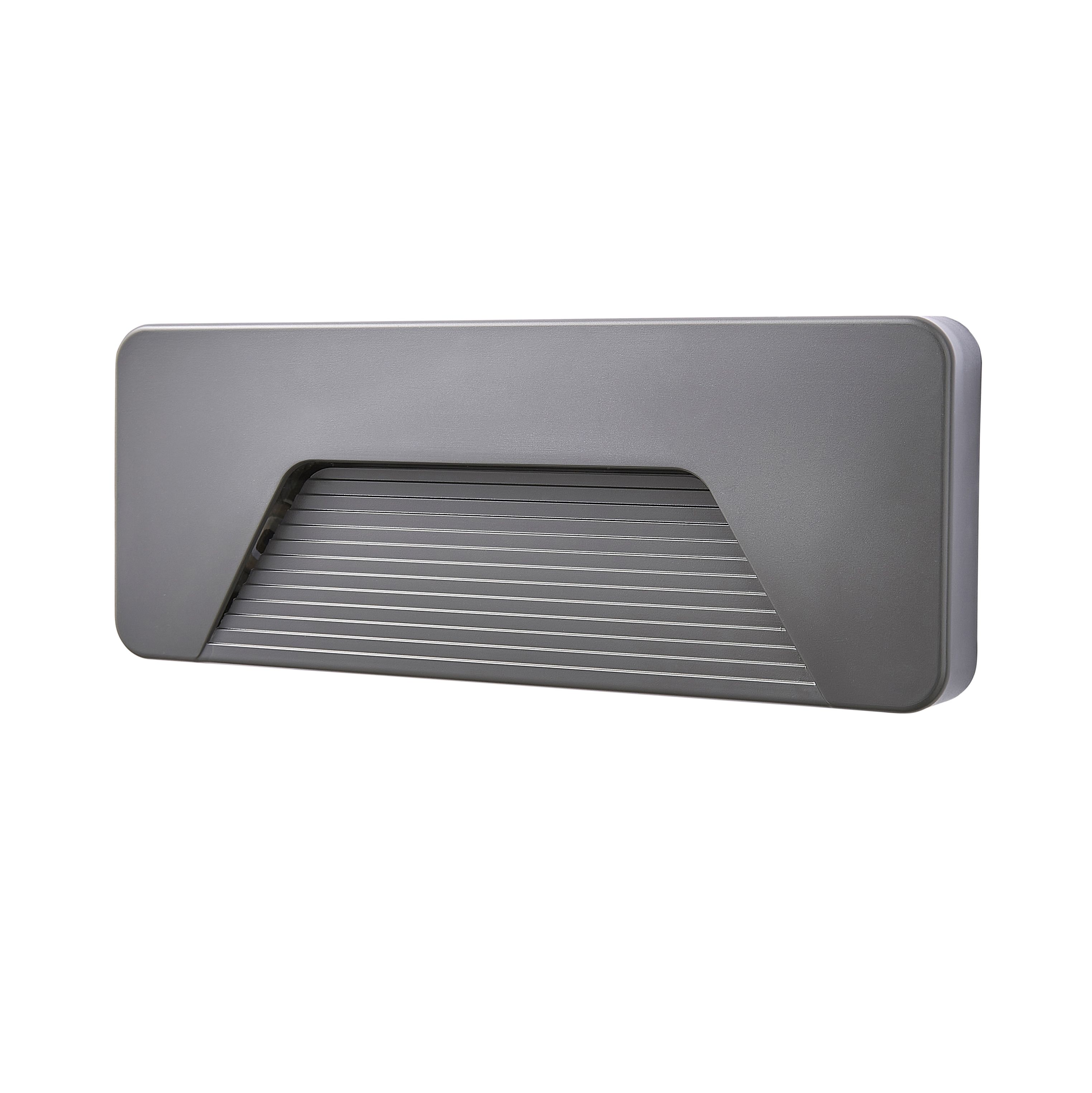Zinc Soryx Fixed Matt Anthracite Charcoal effect Mains-powered Integrated LED Outdoor ON/OFF Wall light 280lm (Dia)21cm