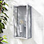 Zinc Thora Fixed Matt Silver effect Mains-powered Outdoor ON/OFF Wall light (Dia)16cm
