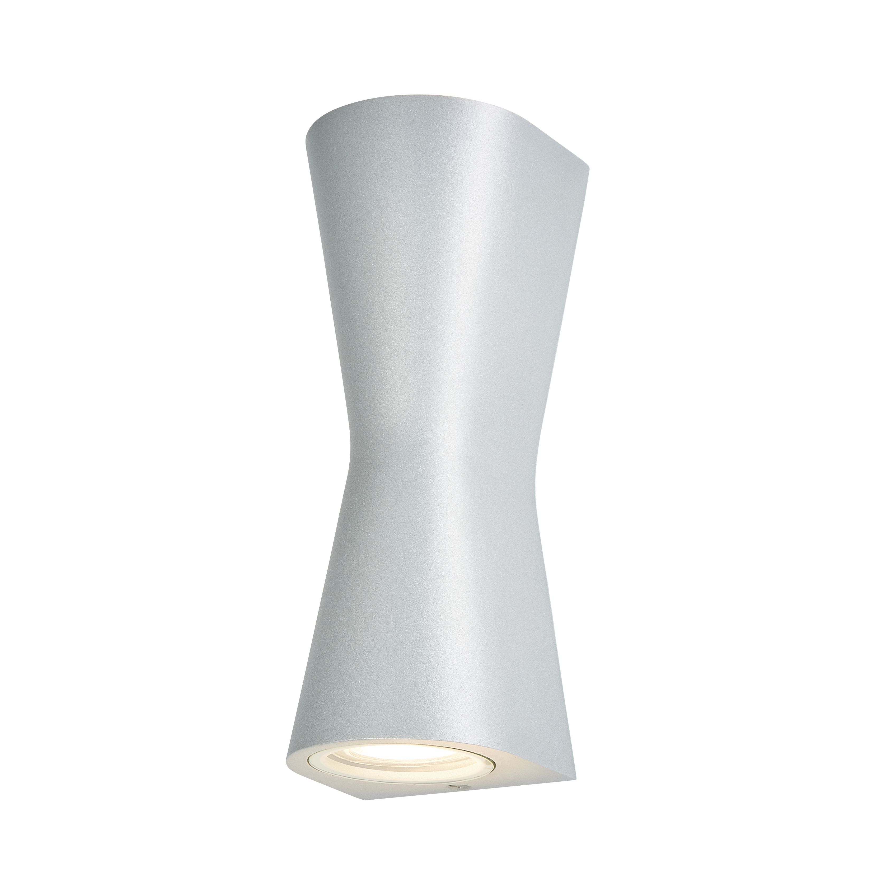 Zinc Vanir Fixed Matt Silver effect Mains-powered Outdoor ON/OFF Wall light (Dia)8cm