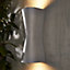 Zinc Vanir Fixed Matt Silver effect Mains-powered Outdoor ON/OFF Wall light (Dia)8cm