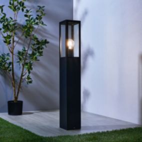 Zink Thora Black Mains-powered 1 lamp LED Outdoor 4 faces Post light (H)802mm