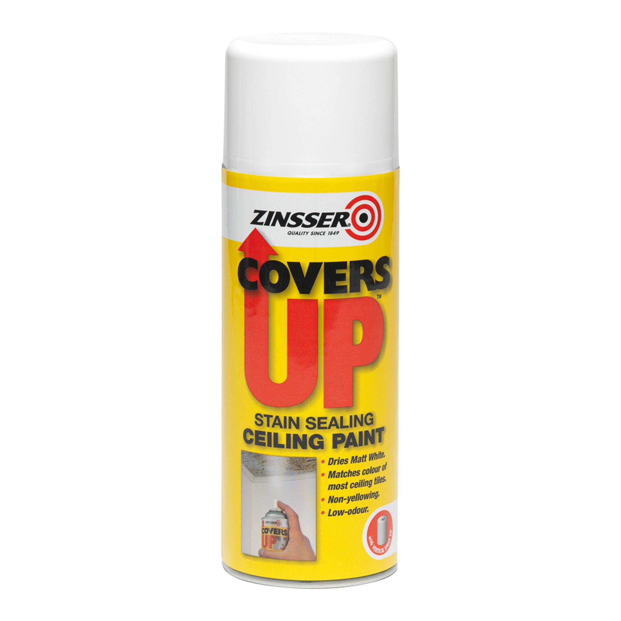 Zinsser Covers up White Matt Sealer Spray paint, 400ml