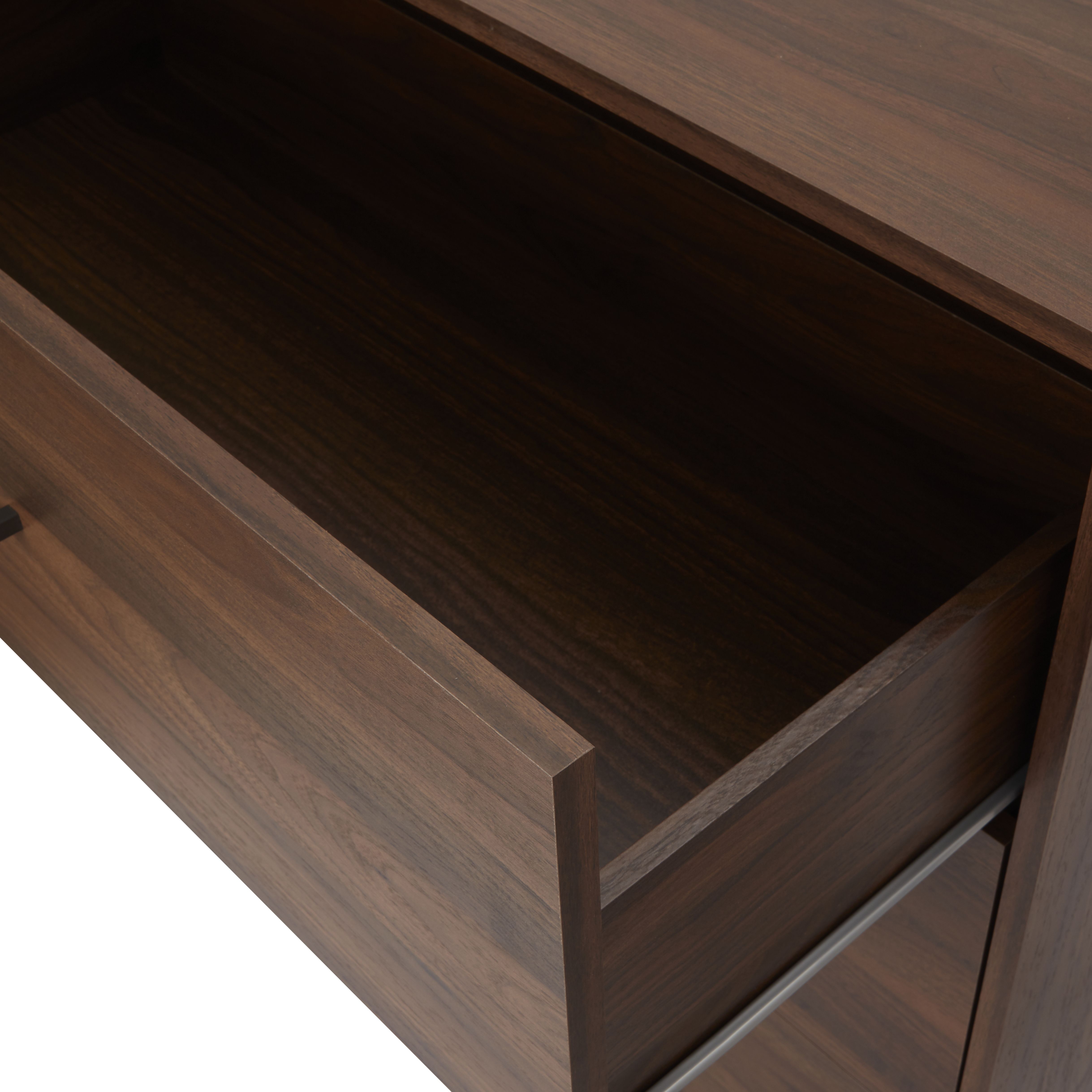 Zorras Matt walnut effect 3 Drawer Industrial Chest of drawers (H)950mm (W)850mm (D)400mm