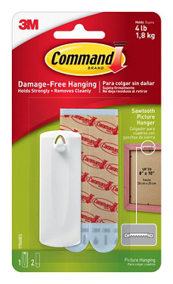 3M Command White Picture Hanging Canvas Hanger (Holds)2Kg