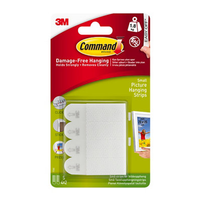 3M Command Small White Picture Hanging Adhesive Strip (Holds)1.8Kg, Pack Of 4