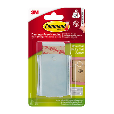 3M Command Jumbo Picture Hanging Sticky Nail (Holds)3.6Kg