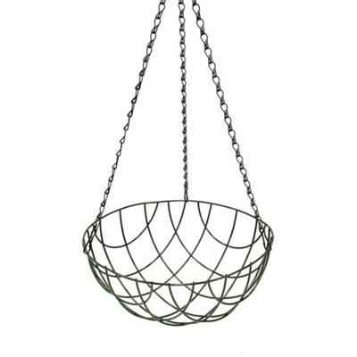 Panacea Green Round Metal Hanging Basket, 30Cm