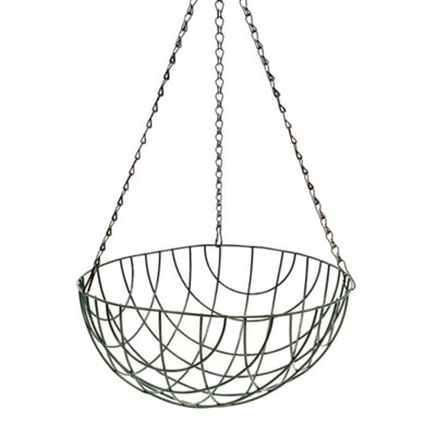 Panacea Green Round Metal Hanging Basket, 35Cm