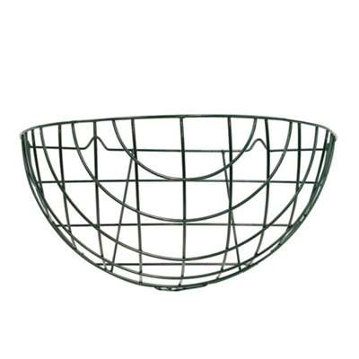 Panacea Green Semi-Circle Metal Hanging Basket, 40Cm