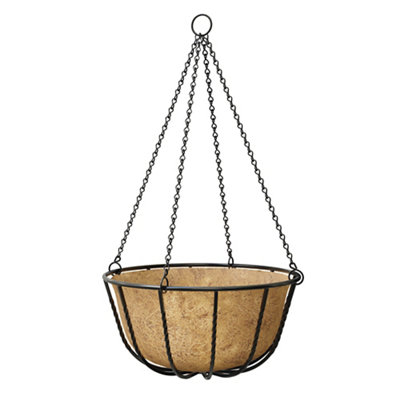 Panacea Forge Black Round Wire Hanging Basket, 35Cm