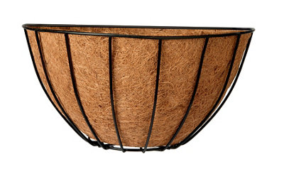Panacea Classic Black Semi-Circle Wire Hanging Basket, 40Cm