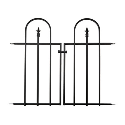 Panacea Steel Triple Arch Finial Gate, (H)0.94M (W)0.85M