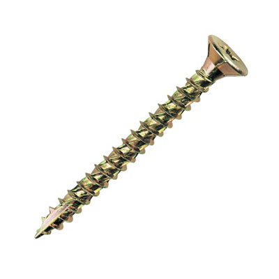 Turbogold Pz Double-Countersunk Yellow-Passivated Carbon Steel Screw (Dia)4Mm (L)40Mm, Pack Of 200