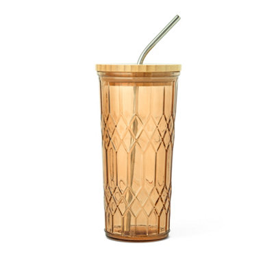 Manna Orange Glass 520Ml Tumbler