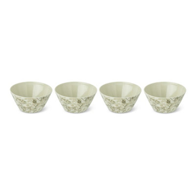 Manna Floral Green Plastic Bowl Set Of 4