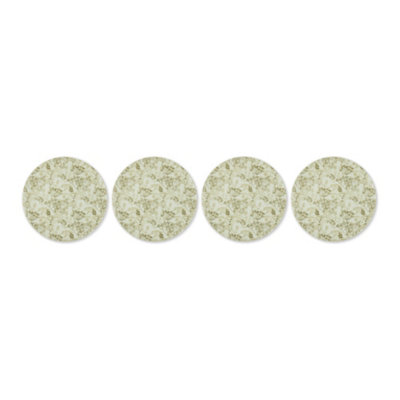 Manna Floral Patterned Green Plastic 4 Piece Plate Set
