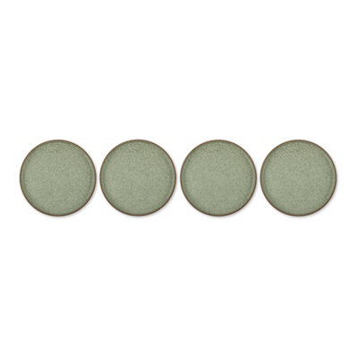 Manna Speckled Patterned Green Plastic 4 Piece Side Plate Set