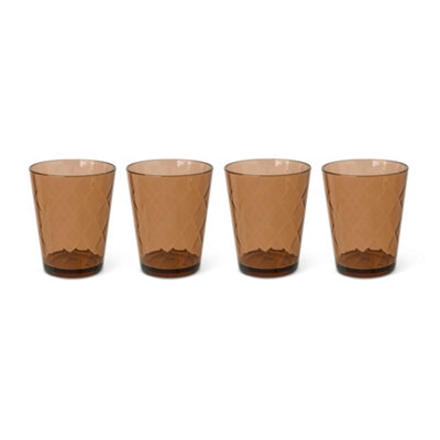 Manna Orange Plastic 470Ml Tumbler, Set Of 4